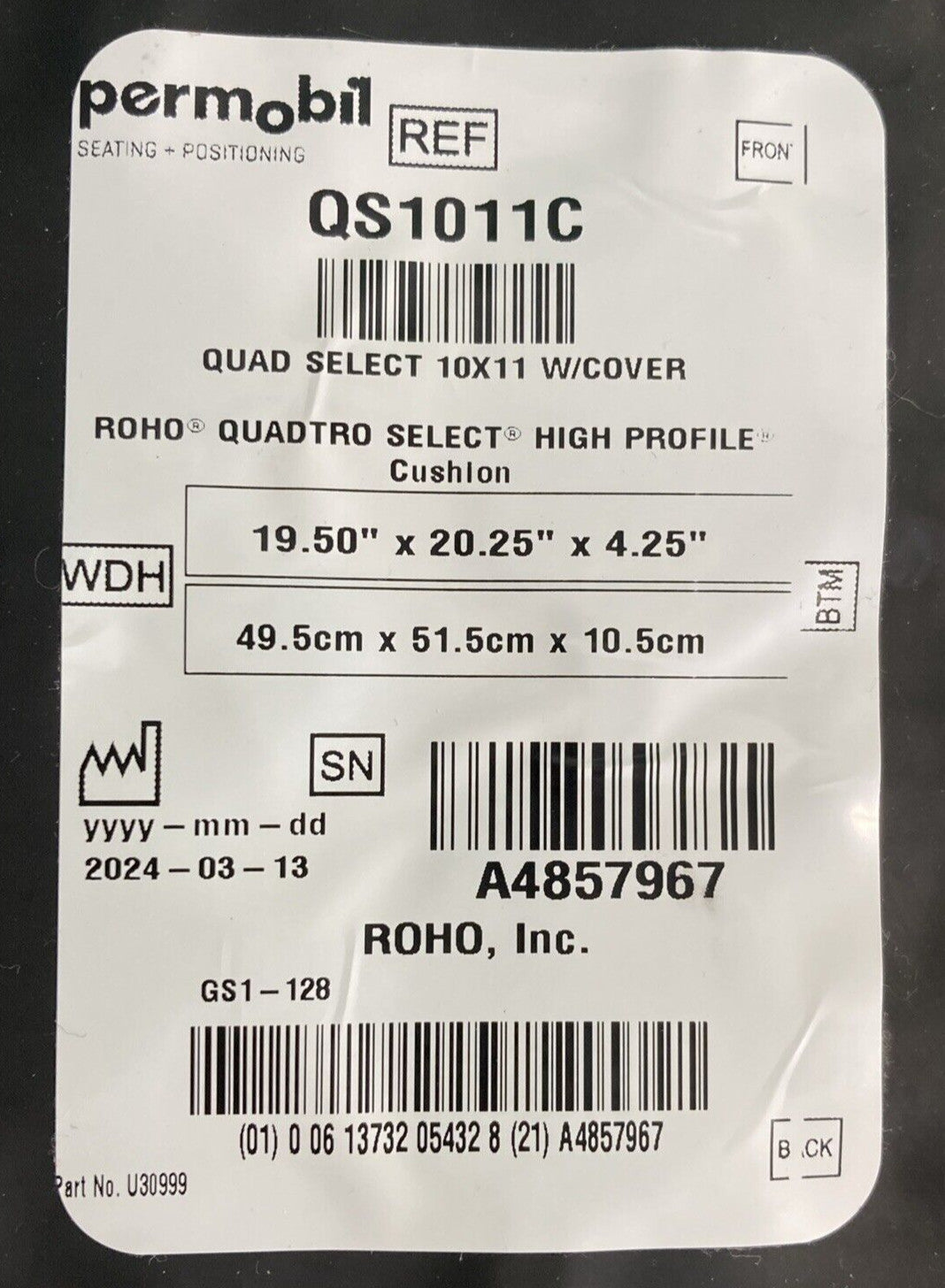 2024 Roho ISOFLO Air Cushion w/ Pump 19.50" X 20.25"X 4.25" QS1011C #K714