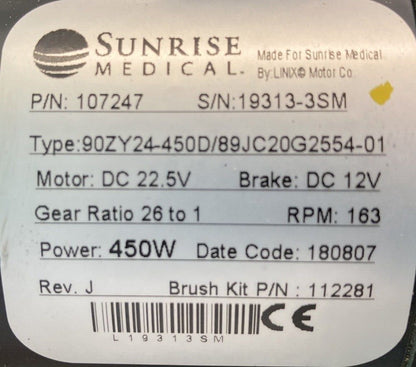 Left & Right Motors for Quickie QM710 Power Wheelchair 107247 / 107248 #J430