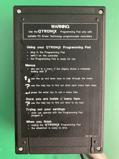 PG DRIVES QTRONIX Power Remote Programmer to Program Wheelchairs D49646/9 #J263