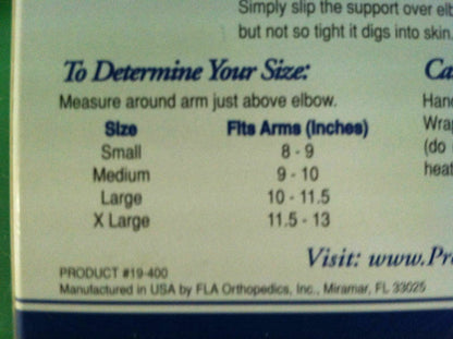 FLA Pro Lite Professional Grade Elbow Support Knitted Pullover Size: LARGE #6927