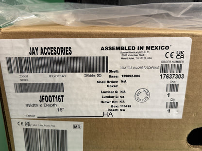 NEW Sunrise Jay Full Foot Box for wheelchairs 16” Wide x 12” Tall JFOOT16T #L016