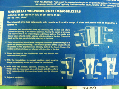 FLA Orthopedics Microban Knee Immobilizer 18" Tri Panel  Size: Talla  #7102