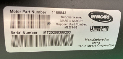 MOTORS FOR INVACARE TDX SP II 1188843 / M9278-02 / 1163412 - 1163413 #J600