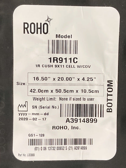 2020 Roho Air Cushion w/ Pump & Cover  16.50" X 20.00"X 4.25" 1R911C #J195