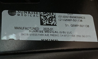 2023 Quickie Q500m w/ Tilt, Elevating & Articulating Power Footrest ~0 Miles*