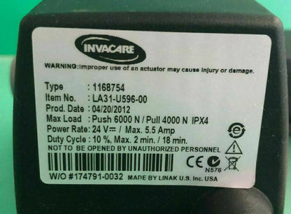 Invacare Recline  Actuator Linak Type 1168754  for Power Wheelchair #D172