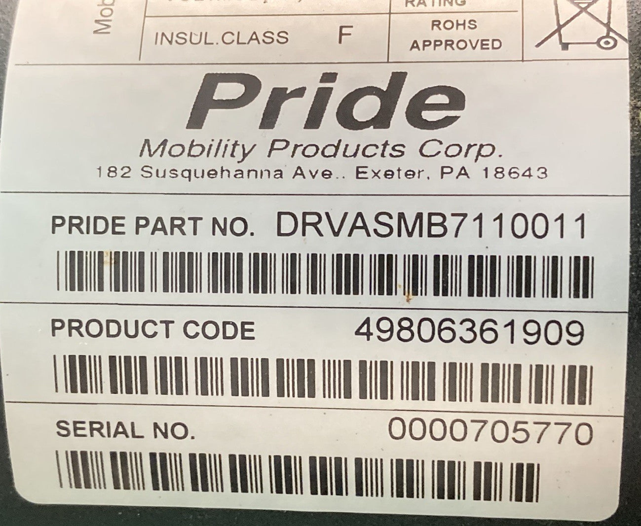 Motors for Pride Jazzy Elite HD & Elite 14 DRVASMB7110011 DRVASMB7110012 #K738