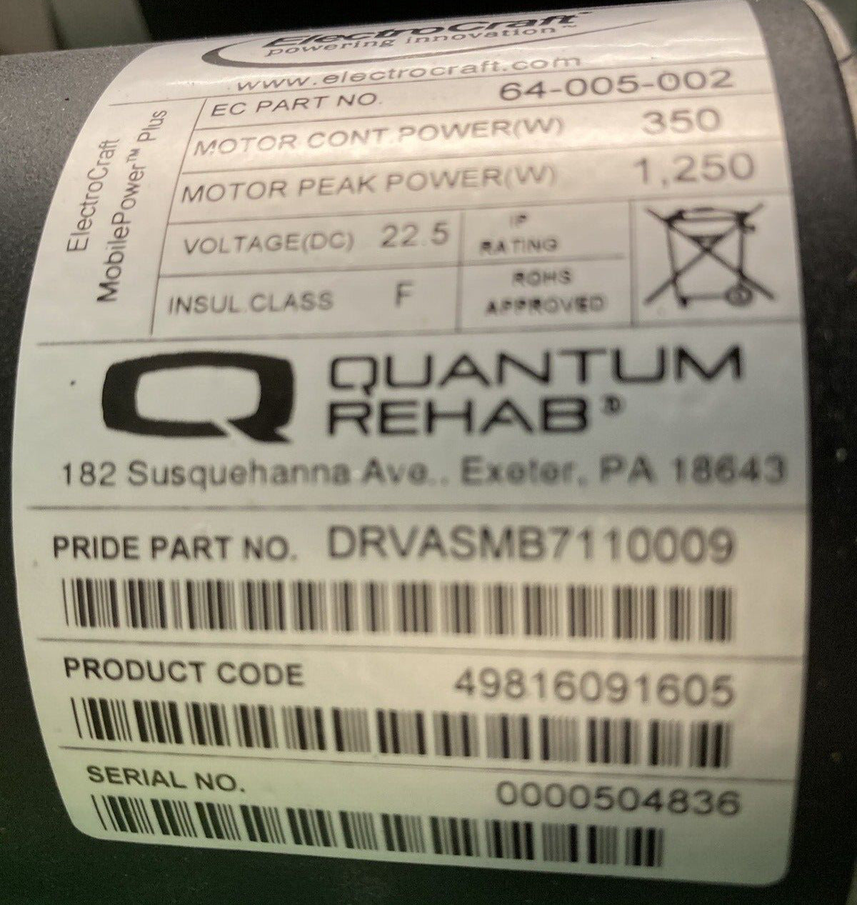 3800 RPM Motors for the Quantum Edge HD-DRVASMB7110010-DRVASMB7110009 #J311