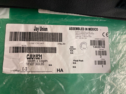 NEW Sunrise Jay Union Seat Cushion for Wheelchair 18"W x 21"D (JUNION1821) #K716