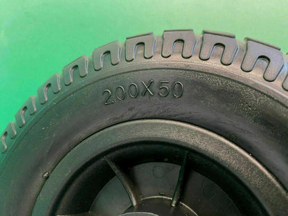 8"x2" (200x50) Black Flat-Free Front Wheel Assy for the Drive Bobcat 3 #E274