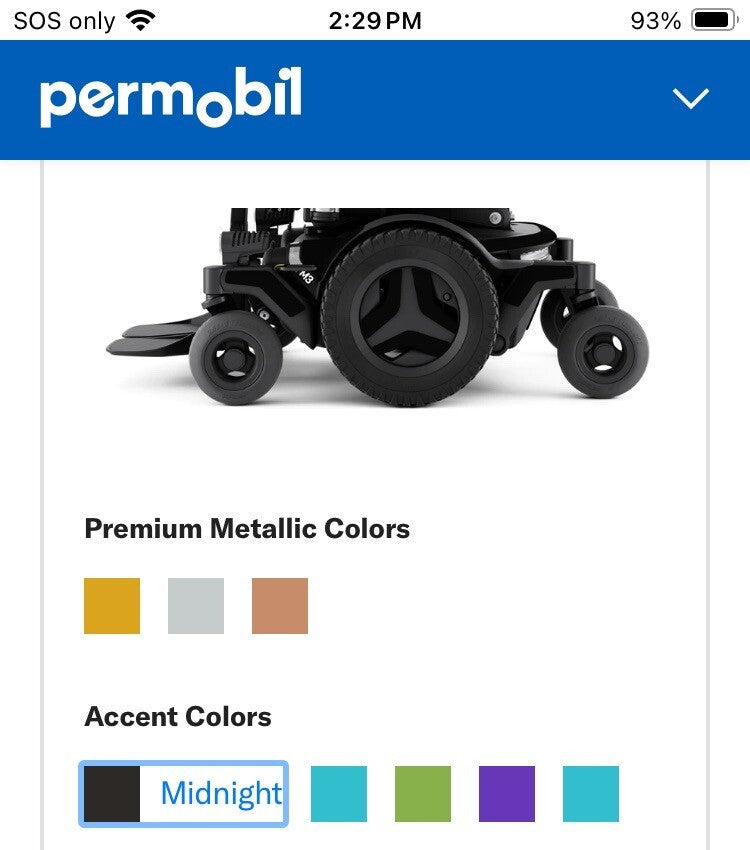 2020 Permobil M3 Wheelchair w/ Power Tilt, Recline, & Power Legs LM7598
