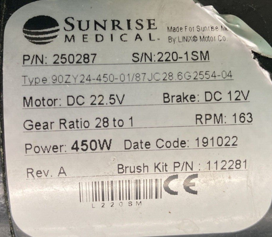 Left & Right Motors for Quickie Q700M Power Wheelchair 250286 / 250287 #K188
