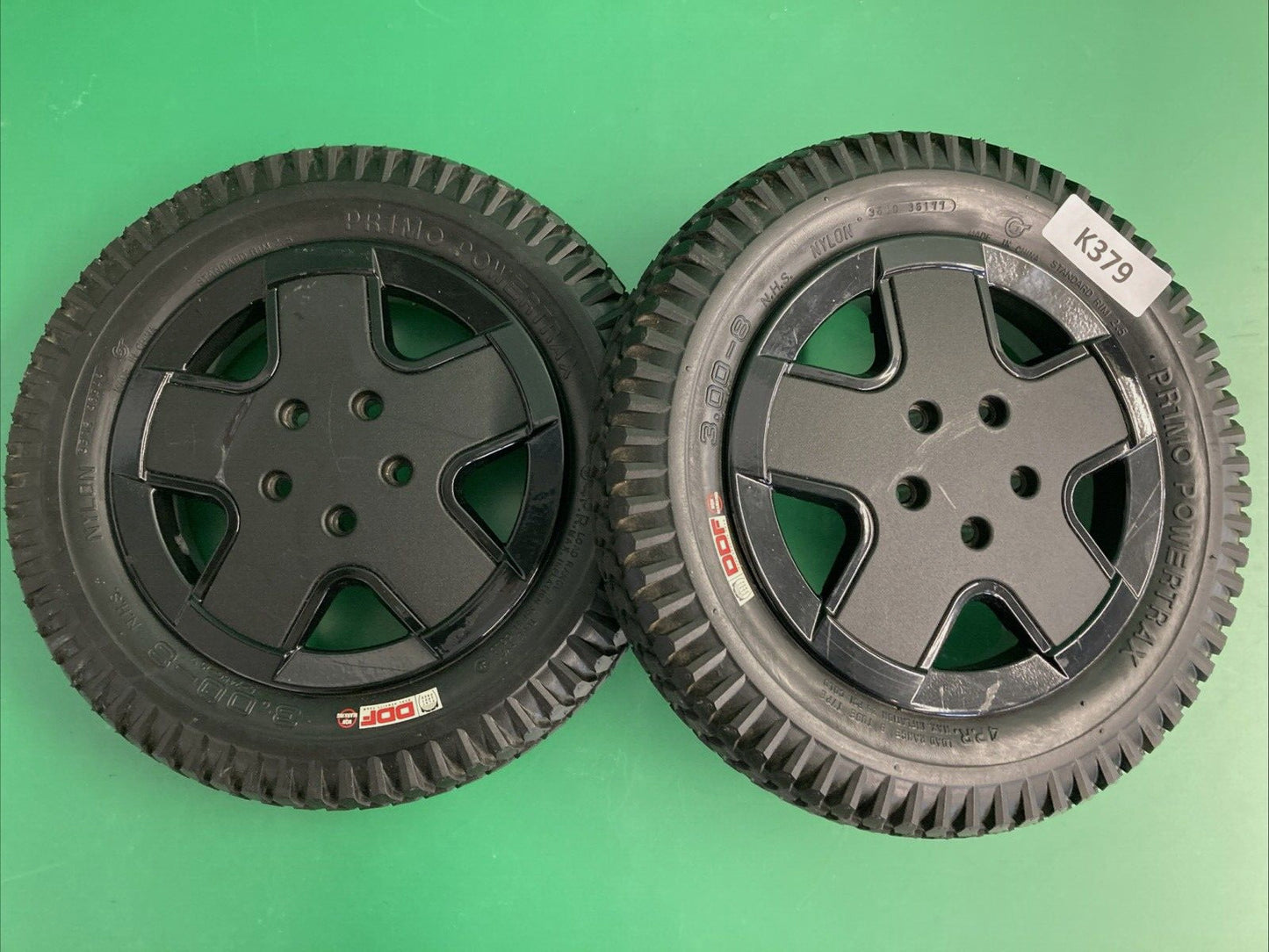 14"x3" 3.00-8 Flat Free Drive Wheels for the Invacare TDX SP II Powerchair #K379