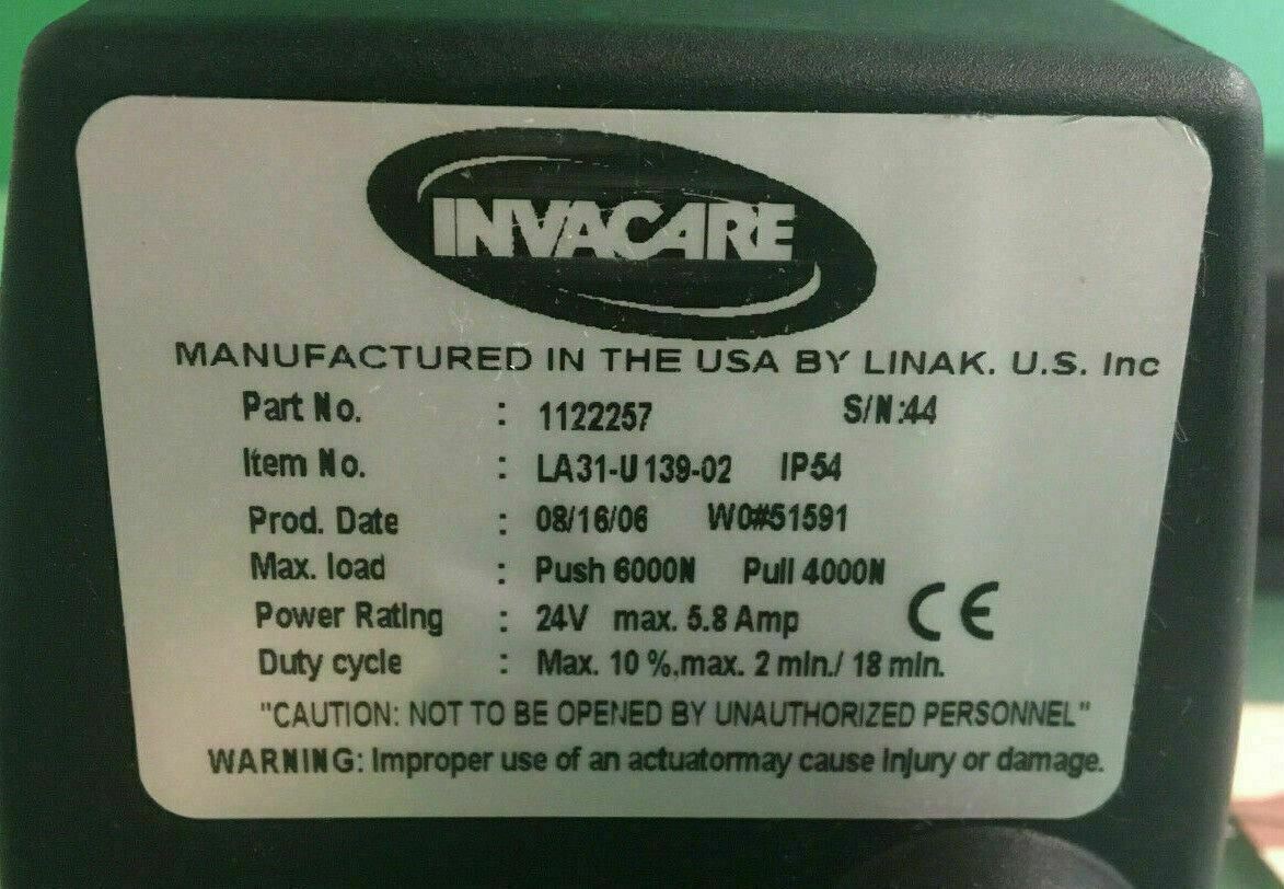 Invacare Recline Actuator Linak Type 1122257 for Power Wheelchair #D259