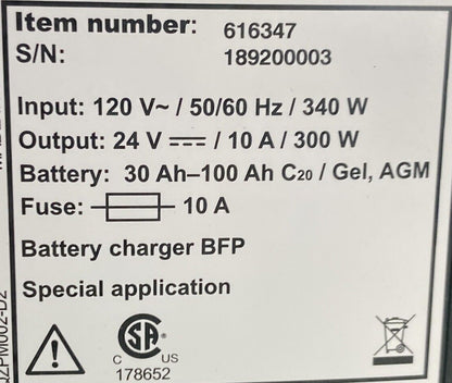 Permobil 10amp VoltPro Power Wheelchair Battery Charger 24V 10A 616347 #J005
