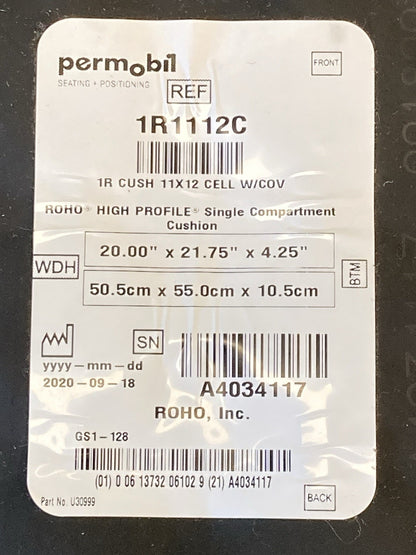 2020 Roho Air Cushion w/ Pump & Cover  20.00" X 21.75" X 4.25" 1R1112C #L128