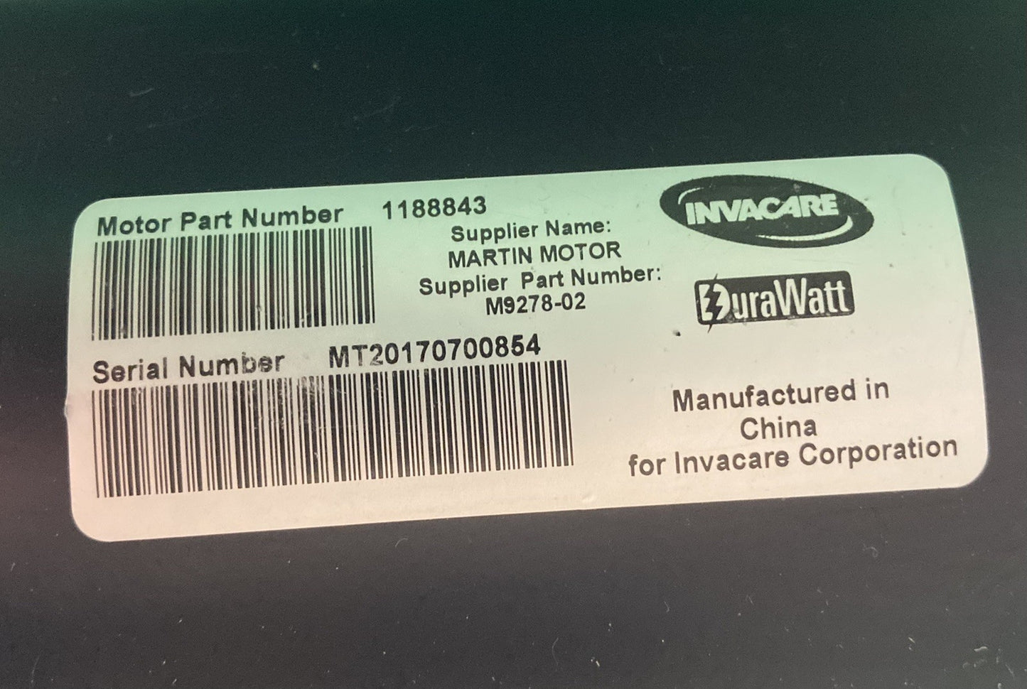 MOTORS FOR INVACARE TDX SP II 1188843 / M9278-02 / 1163412 - 1163413 #K972