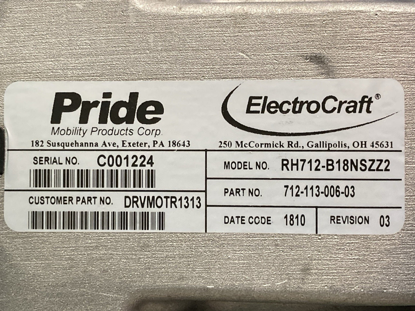 Motors for the Quantum Q6000 & Quantum R-4000 DRVMOTR1313 - DRVMOTR1312  #L108