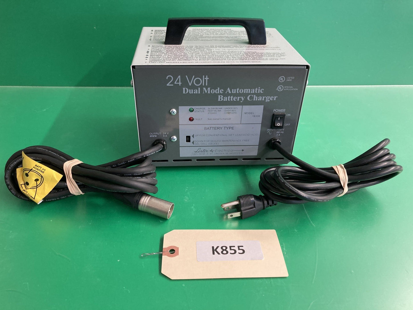 Lester 24V 8A Dual Mode Automatic Battery Charger for Power Wheelchairs #K855
