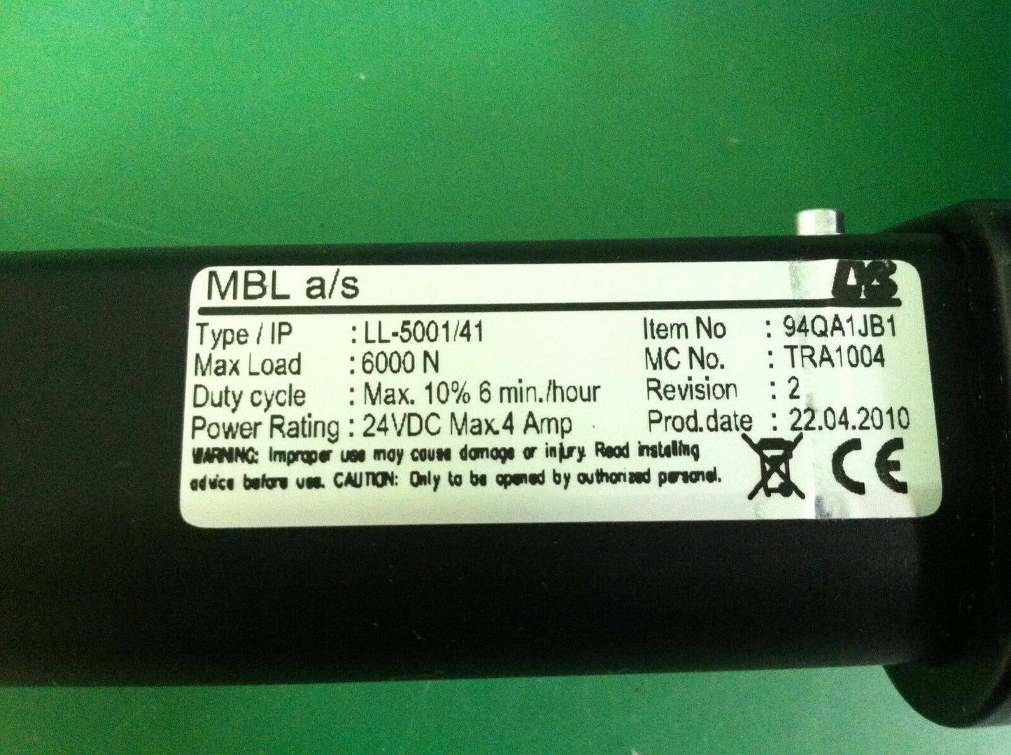 MBL Recline Actuator for TDX SP Power Wheelchair  94QA1JB1   #9915