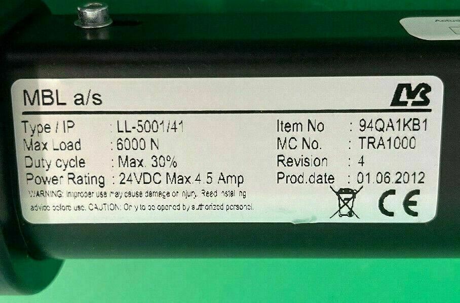 Motion Concepts Leg Actuator Type LL-5001/41 - 94QA1KB1 for Powerchair #F606