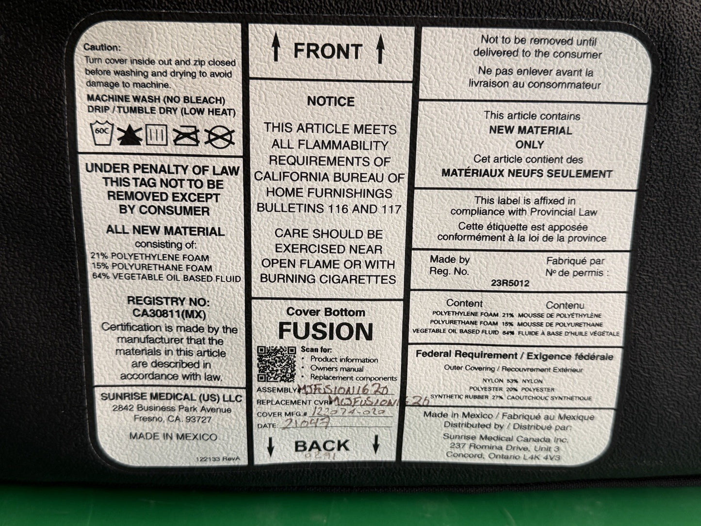 Jay Fusion Gel Seat Cushion for Wheelchair 16"W x 19"D (JFUSION1619) #L028