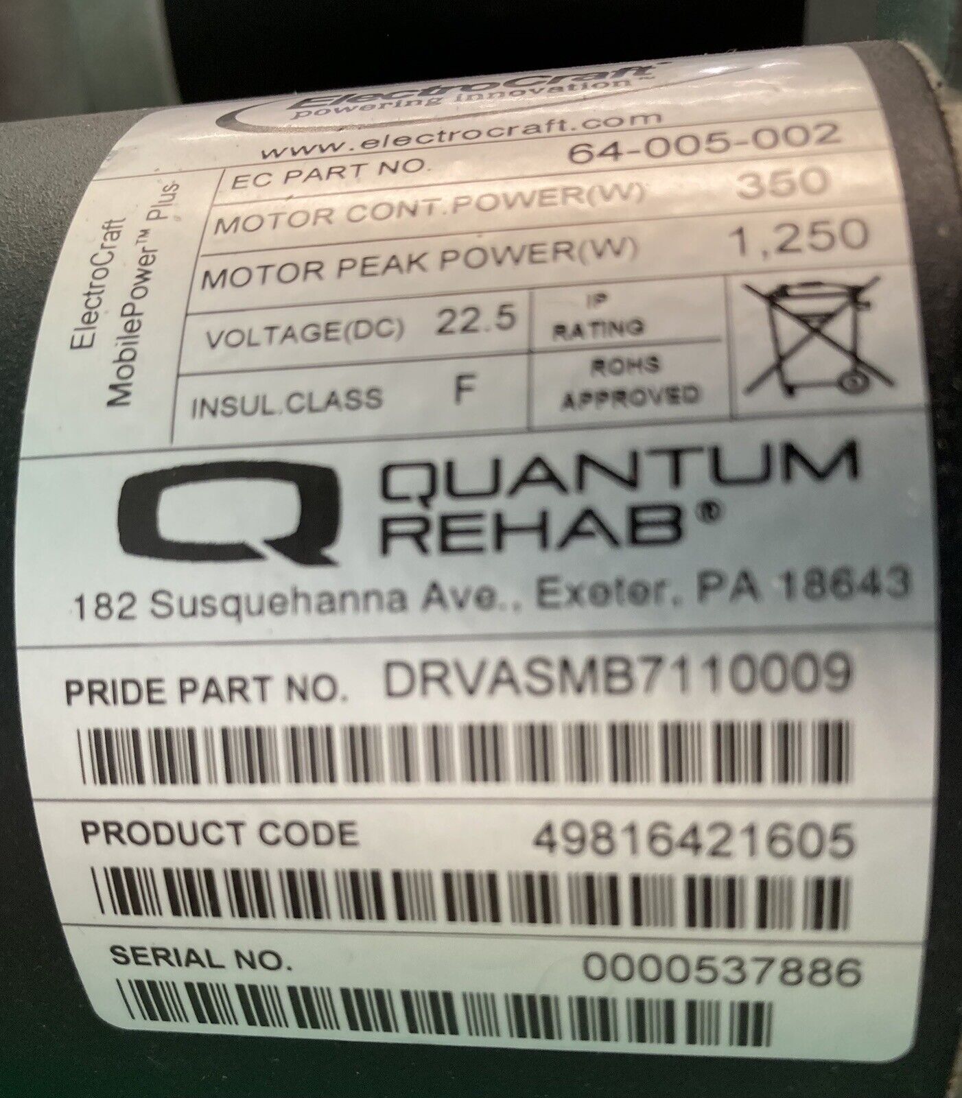 3800 RPM Motors for the Quantum Edge HD-DRVASMB7110010-DRVASMB7110009 #J256