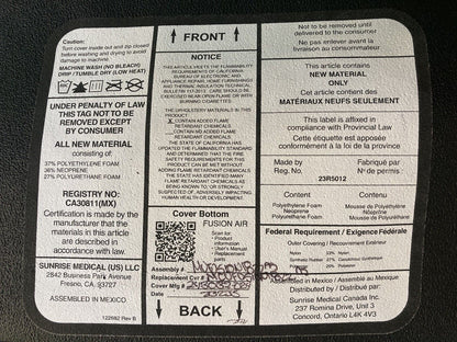 Jay Fusion Air Seat Cushion for Wheelchair 18"W x 22"D (JFUSION1822) #J898