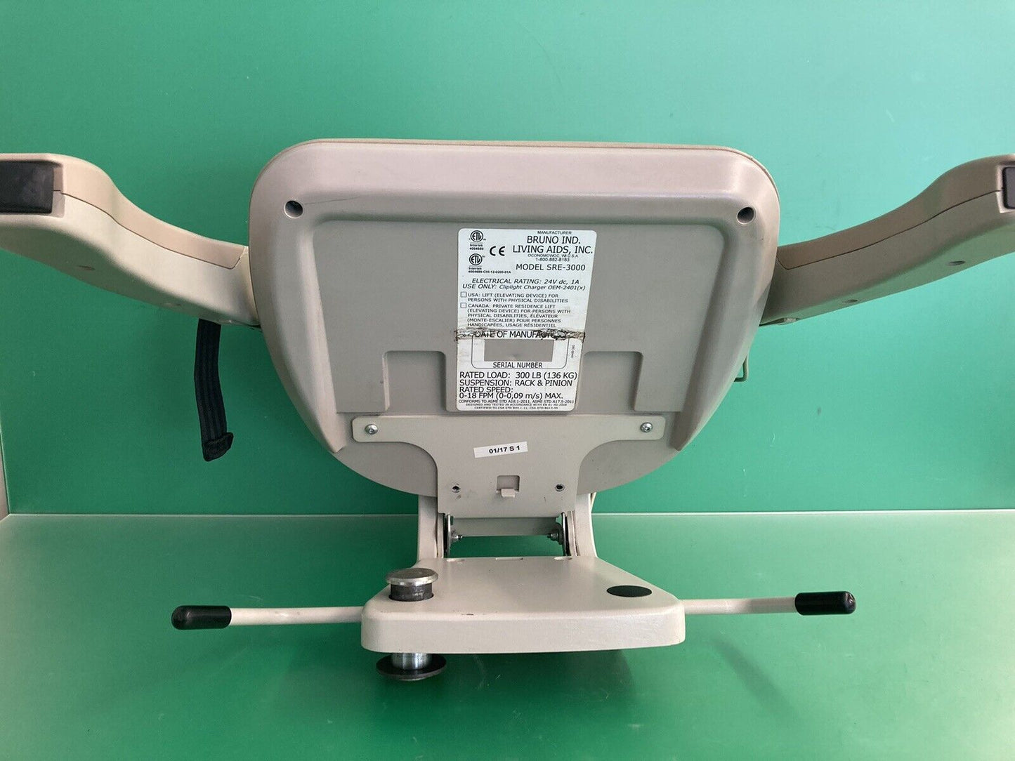 16" Seat Assembly / Chair Assembly for the Bruno Elan Stairlift SRE-3000 #J792