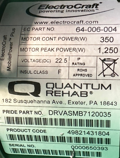 NEW Right Motor Quantum 1450 / Jazzy 1450 DRVASMB7120035 -VR2 Connection* #H773