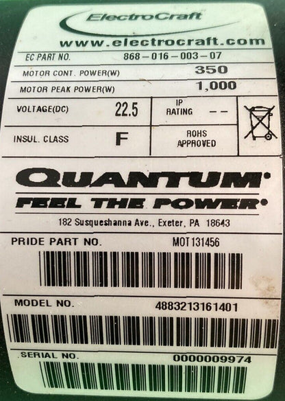 Motors for the Quantum Q6 Edge Power Wheelchair MOT131456 / MOT131457 #J222