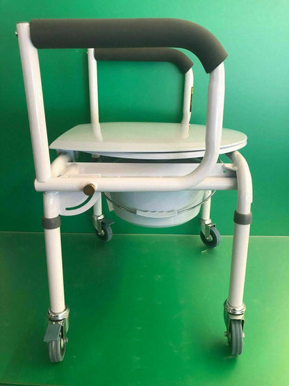 Drive Medical* Commode Chair Padded Drop Arm Steel Frame 18" to 24" Height Adj.