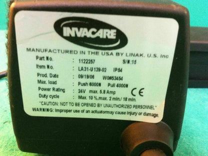 Invacare Recline  Actuator Linak Type 1122257  #1340