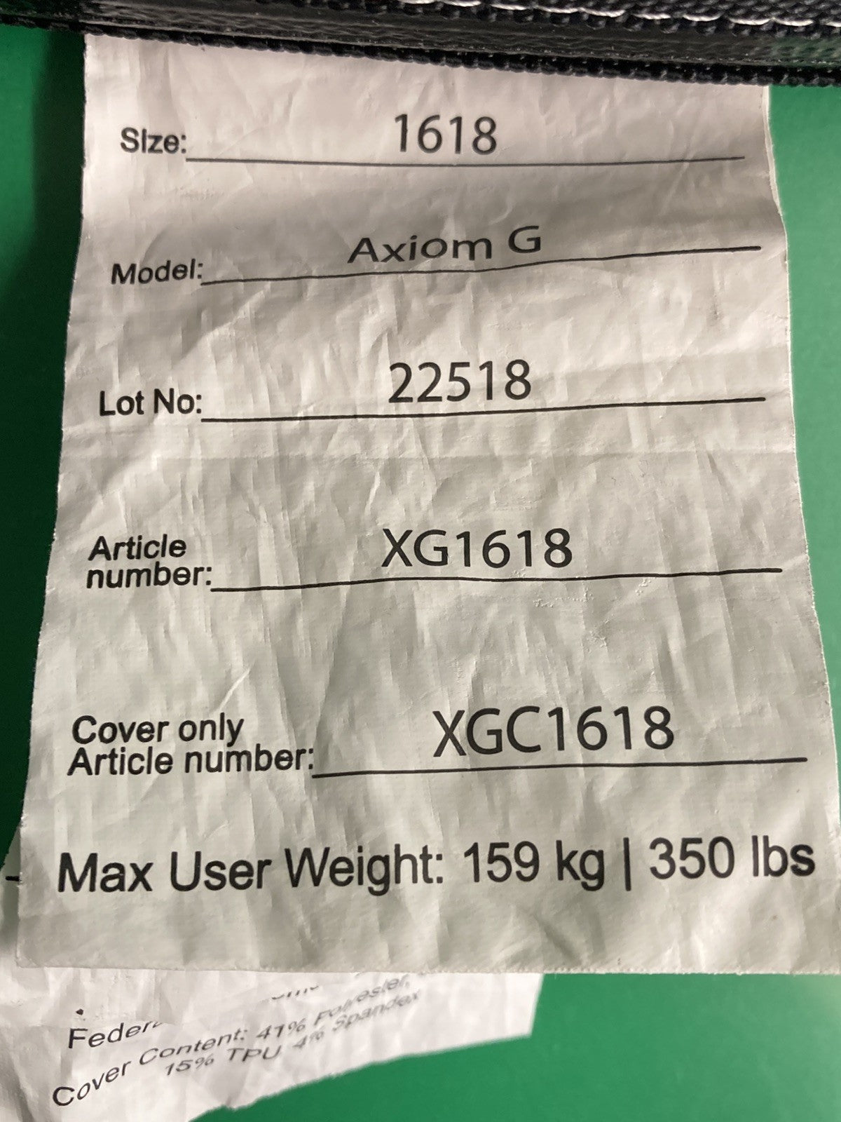 Ki Mobility (Model No. AXIOMG) Cushion for Wheelchair 16" Wide x 18" Deep #K873