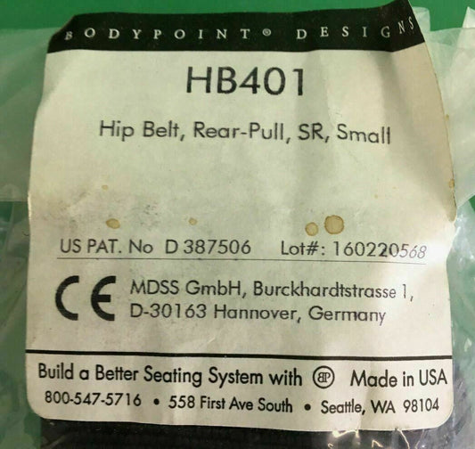 Bodypoint Hip Belt, Rear-Pull, SR, Small for Wheelchair (HB401) #B616