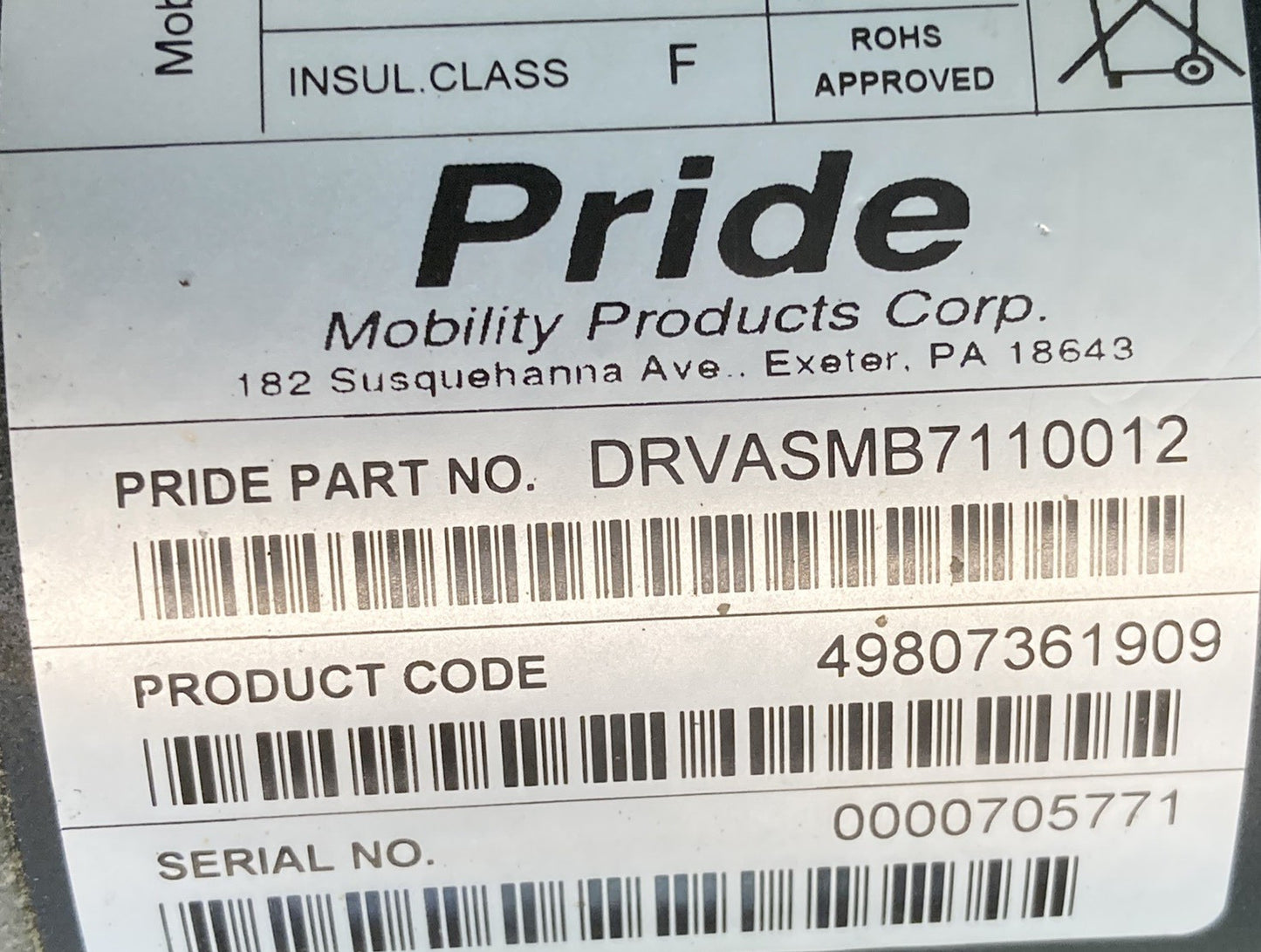 Motors for Pride Jazzy Elite HD & Elite 14 DRVASMB7110011 DRVASMB7110012 #K738
