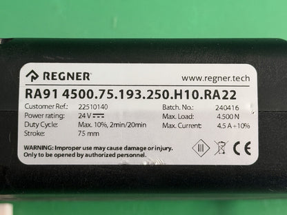 Quickie Regner 22510140 Wheelchair Actuator RA91 4500.75.193.250.H10.RA22 #L013