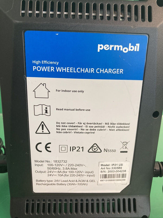 Permobil High Efficiency Power Wheelchair Battery Charger 24V 8A 330589 #J691