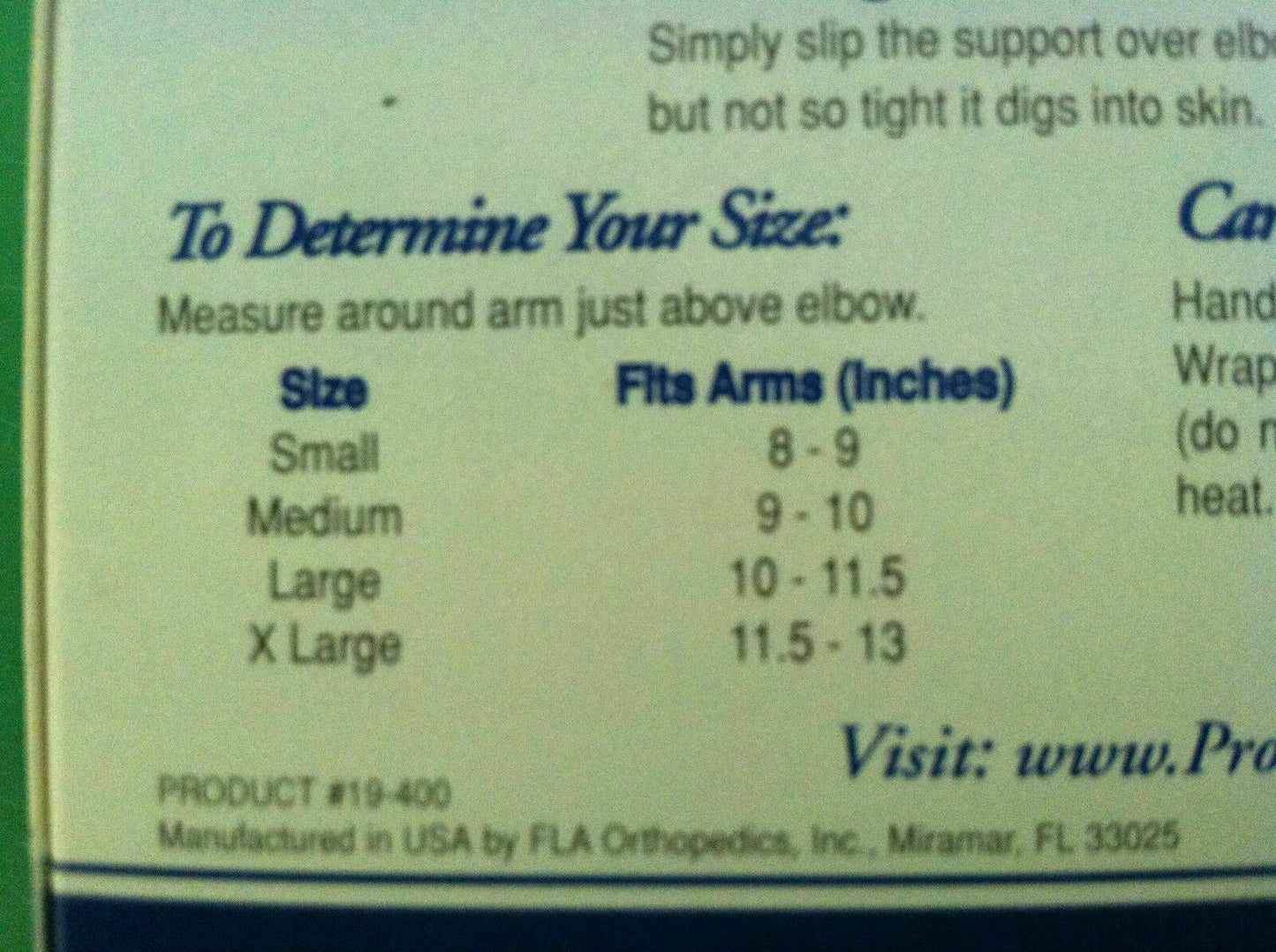 FLA Pro Lite Professional Grade Elbow Support Knitted Pullover Size: SMALL #6885