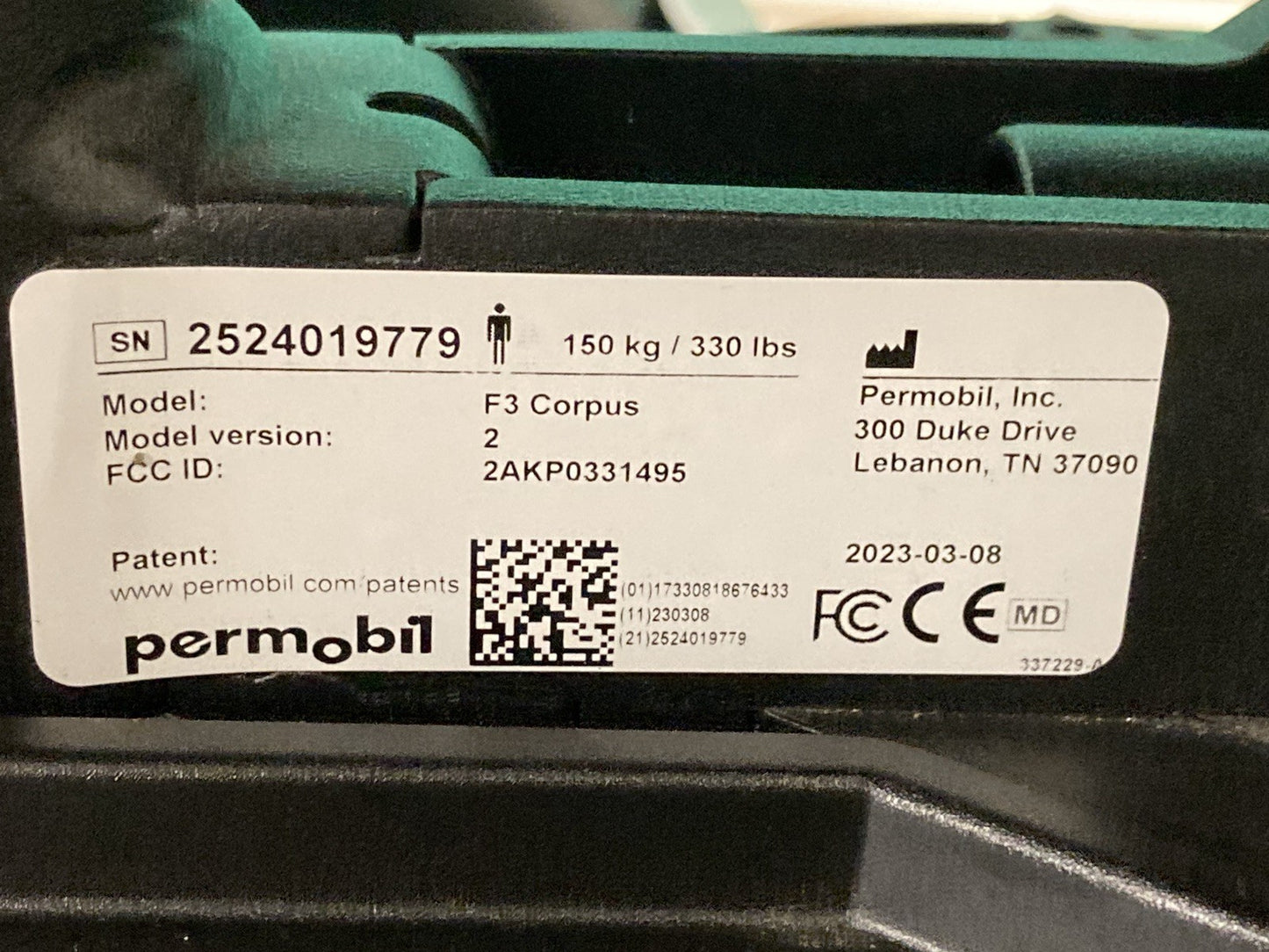 2023 Permobil F3 Wheelchair w/ Power Elevate,Tilt,Recline,Legs LIGHT KIT* LM7611