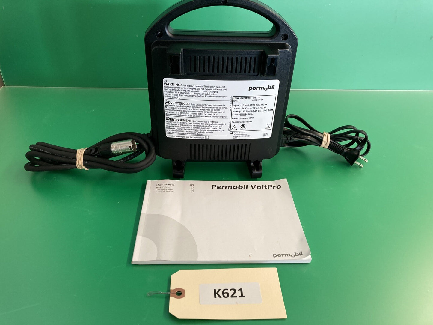 Permobil 10amp VoltPro Power Wheelchair Battery Charger 24V 10A 616270 #K621