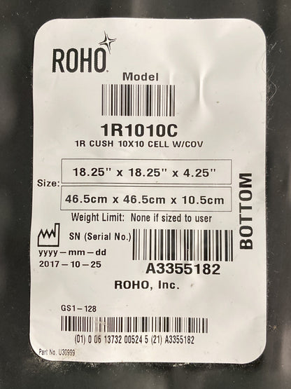 Roho Air Cushion w/ Pump & Cover  18.25" X 18.25" X 4.25" 1R1010C #K883