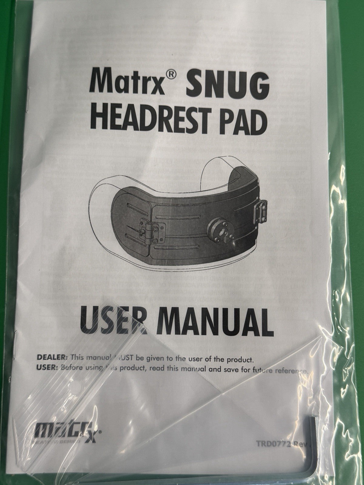 NEW Invacare Matrx SNUG Headrest w/ Stem & Braclet for Power Wheelchairs #L019