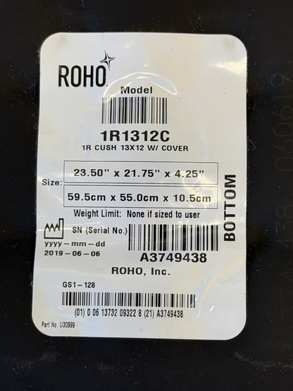 Roho Air Cushion w/ Pump & Cover 23.50" X 21.75" X 4.25" 1R1312C #L280