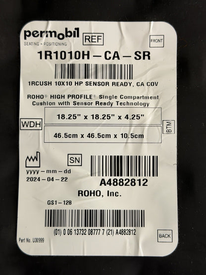 2024 Roho Air Cushion Sensor Ready w/ Pump 18.25" X 18.25" X 4.25" 1R1010H #L029