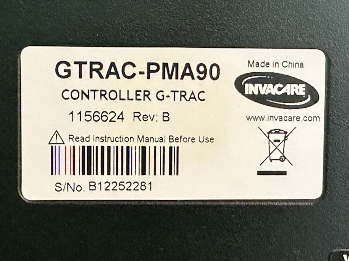 Invacare Controller GTRAC-PMA90 Control Module 1156624 - Rev: B  #i673