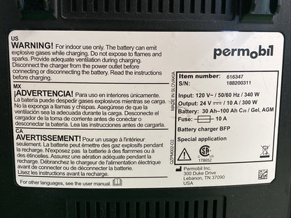 Permobil 10amp VoltPro Power Wheelchair Battery Charger 24V 10A 616347 #K035