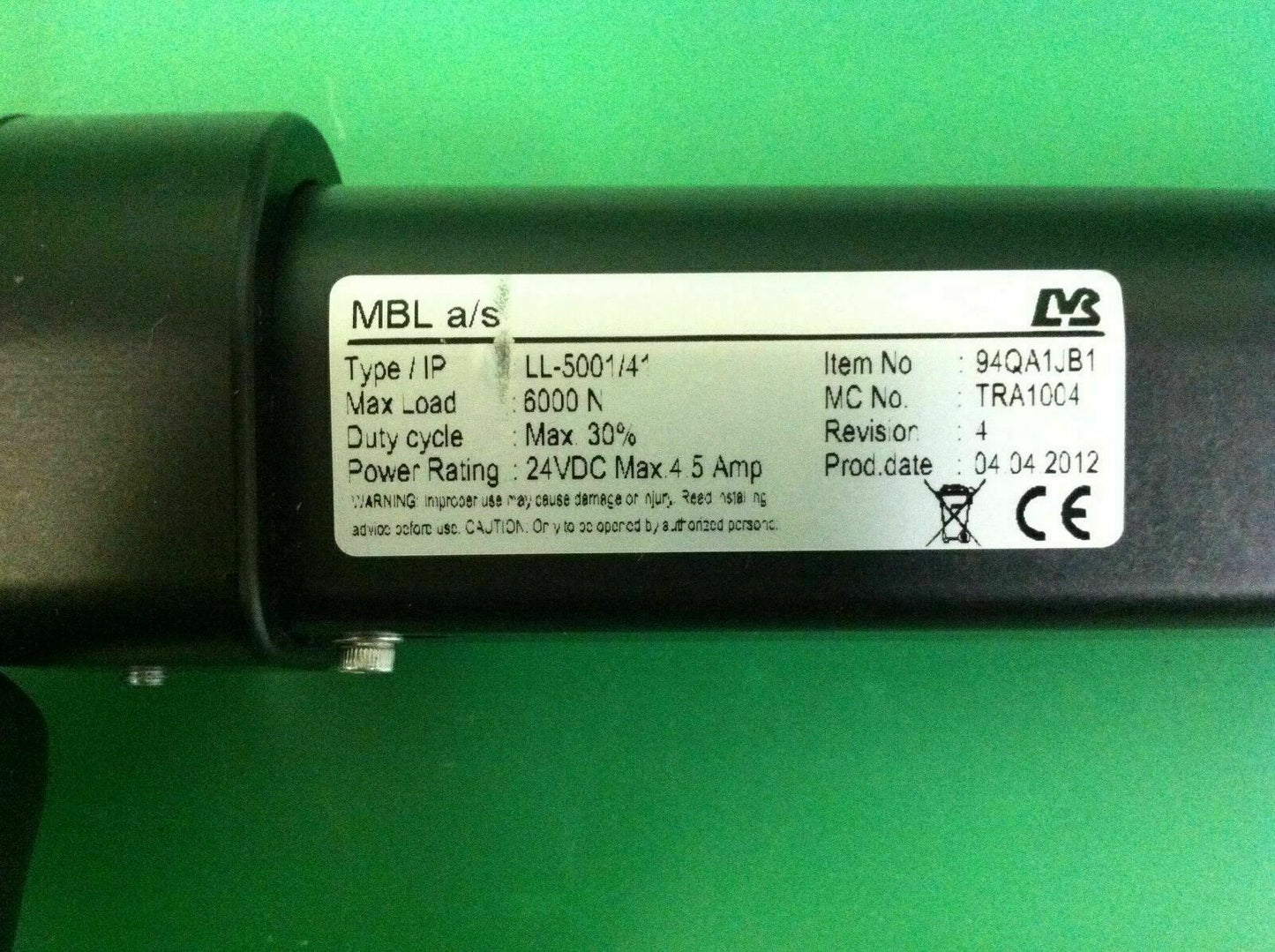 MBL Recline Actuator for TDX SP Power Wheelchair  94QA1JB1   #9326