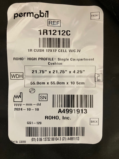 2024 Roho Air Cushion w/ Pump & Cover  21.75" X 21.75" X 4.25" 1R1212C #K876