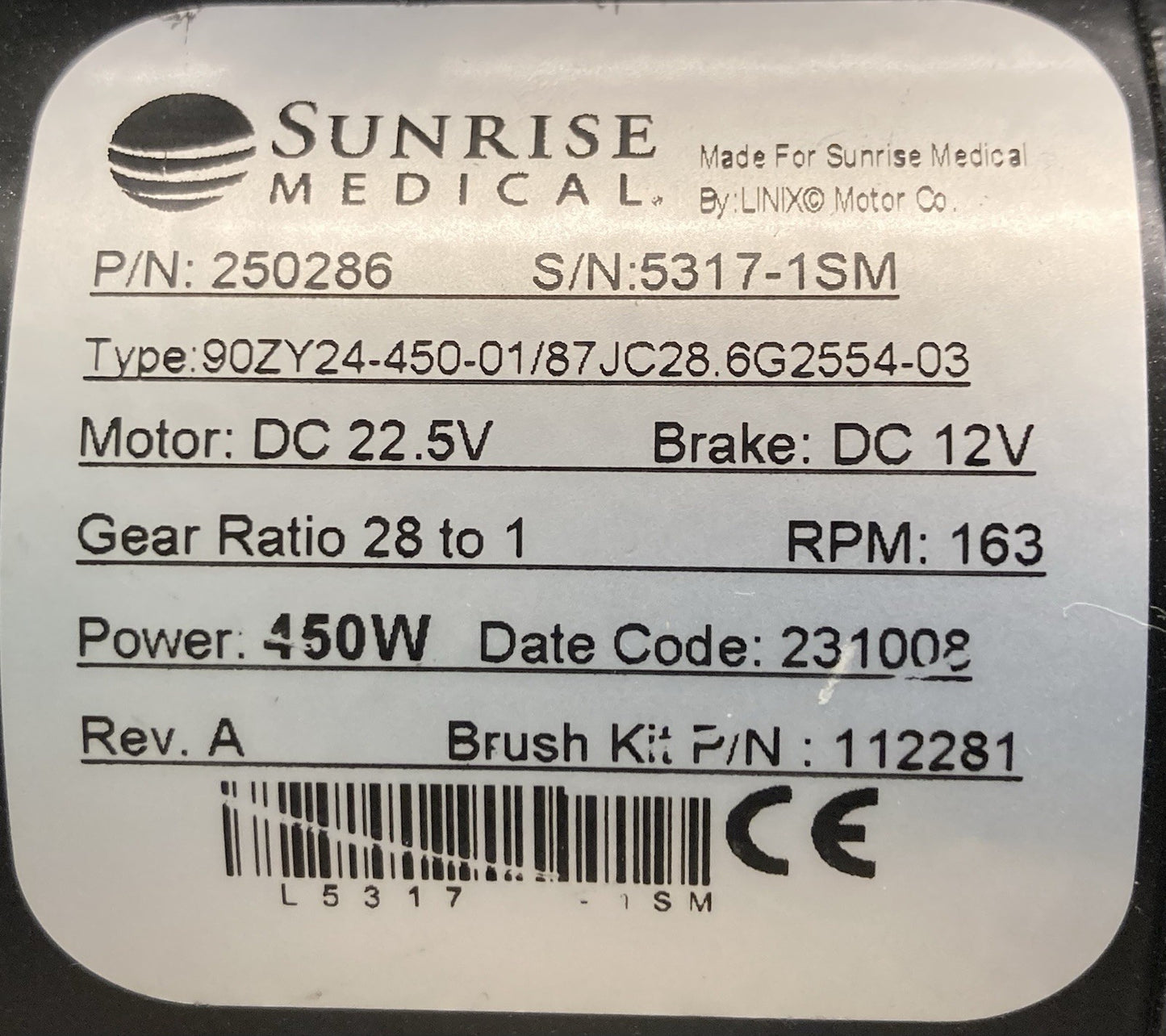 Left & Right Motors for Quickie Q700M Power Wheelchair 250286 / 250287 #L106